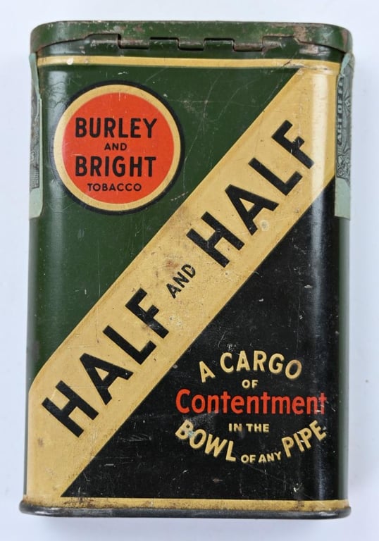 US WW2 Period Half & Half Tabacco Tin Can