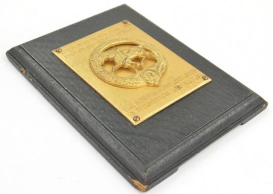 German Horse Guardian Plaque in Gold