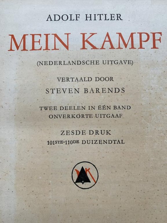 Dutch Late-War Adolf Hitler's 'Mein Kampf'