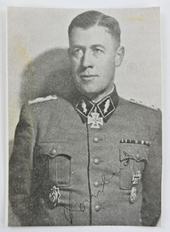 Signature of Waffen-SS Knight's Cross recipient 'Gustav Lombard'