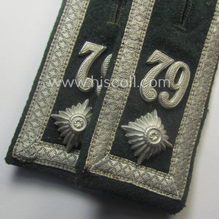 Pair of WH (Heeres), 'cyphered' so-called: 'M36'-pattern and/or pointed-styled (ie. generic-styled!) NCO-type shoulderstraps: 'Feldwebel des Infanterie-Rgts. 79'