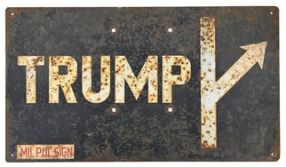 Allied WW2 Military Police Road Sign 'Trump'