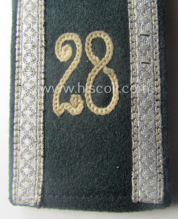 Single - and actually not that often seen! - WH (Heeres) NCO-type (ie. 'M36-/M40'-pattern- and 'pointed styled') 'cyphered' shoulderstrap as was intended for usage by an: 'Uffz. des Infanterie-Rgts. 28'