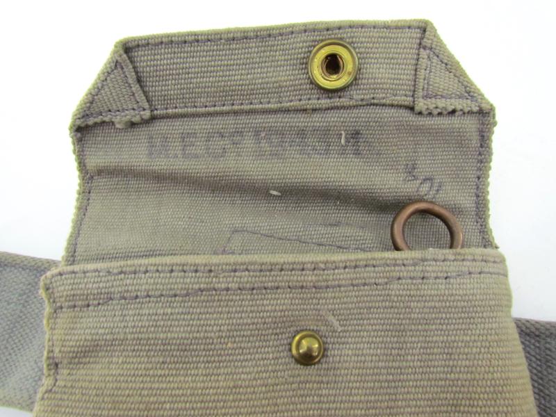 British WWII RAF Blue Web Pistol Holster, Ammo Pouch & Belt Set