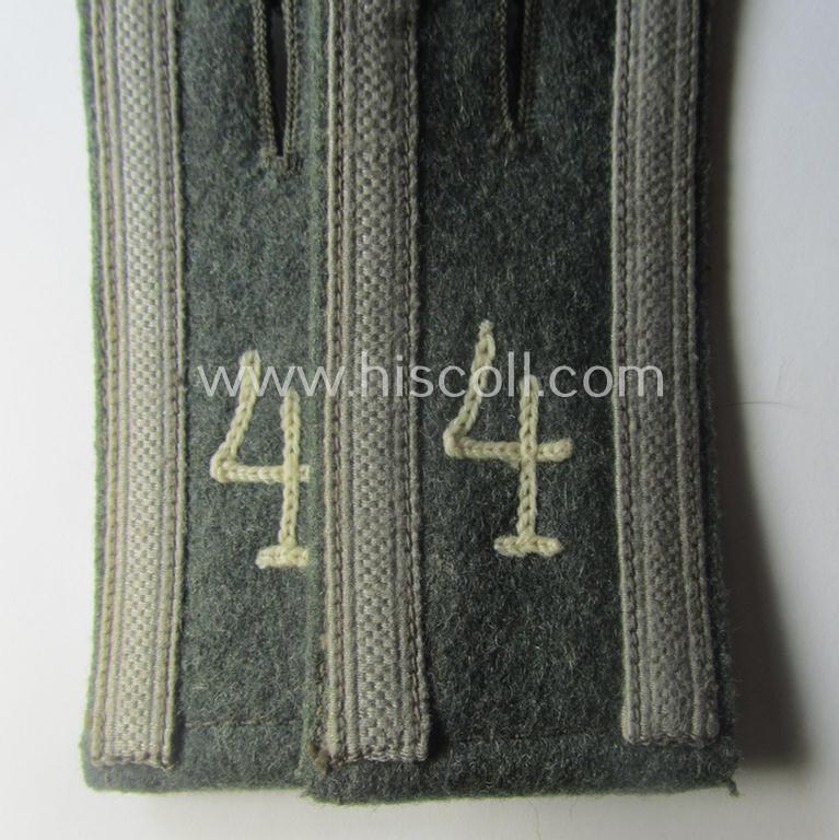 Pair of early-period- (ie. 'Reichswehr'-era- and/or 'pointed-styled'), WH (Heeres) 'cyphered' NCO-type shoulderstraps: 'Unteroffizier des Infanterie-Rgts. 4'