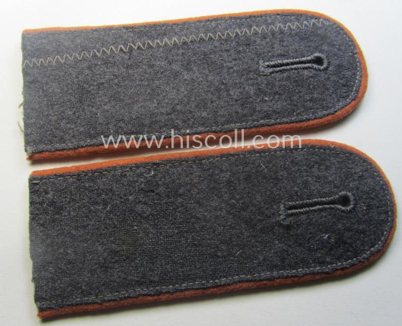 Fully matching pair of WH (Luftwaffe) neatly 'cyphered', EM-type shoulderstraps: 'Soldat der Luftnachrichten-Abtlgs. des Oberbefehlshabers der LW'