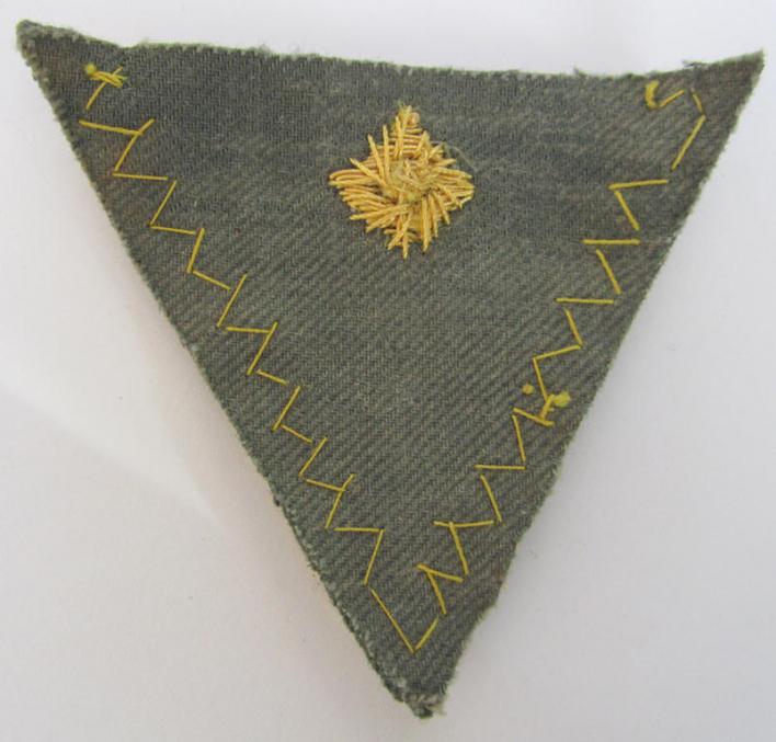 Attractive example of a WH (KM ie. 'Küstenartillerie') rank-chevron (ie. 'Gefreitenwinkel') as was intended for an: 'Obergefreiter', as was intended for usage on the various field-grey-coloured-, naval: 'Küstenartillerie'-tunics