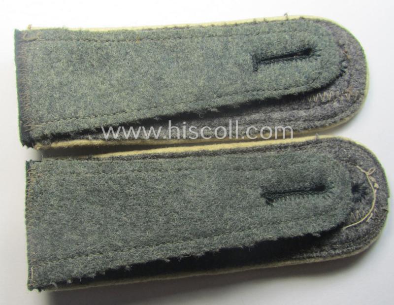 Pair of WH (Heeres), early-war-period- (ie. 'M40'-pattern, 'rounded styled') neatly 'cyphered' NCO-type shoulderstraps as was intended for - and worn by! - a: 'Feldwebel des Infanterie-Ersatz-Bataillons 3'