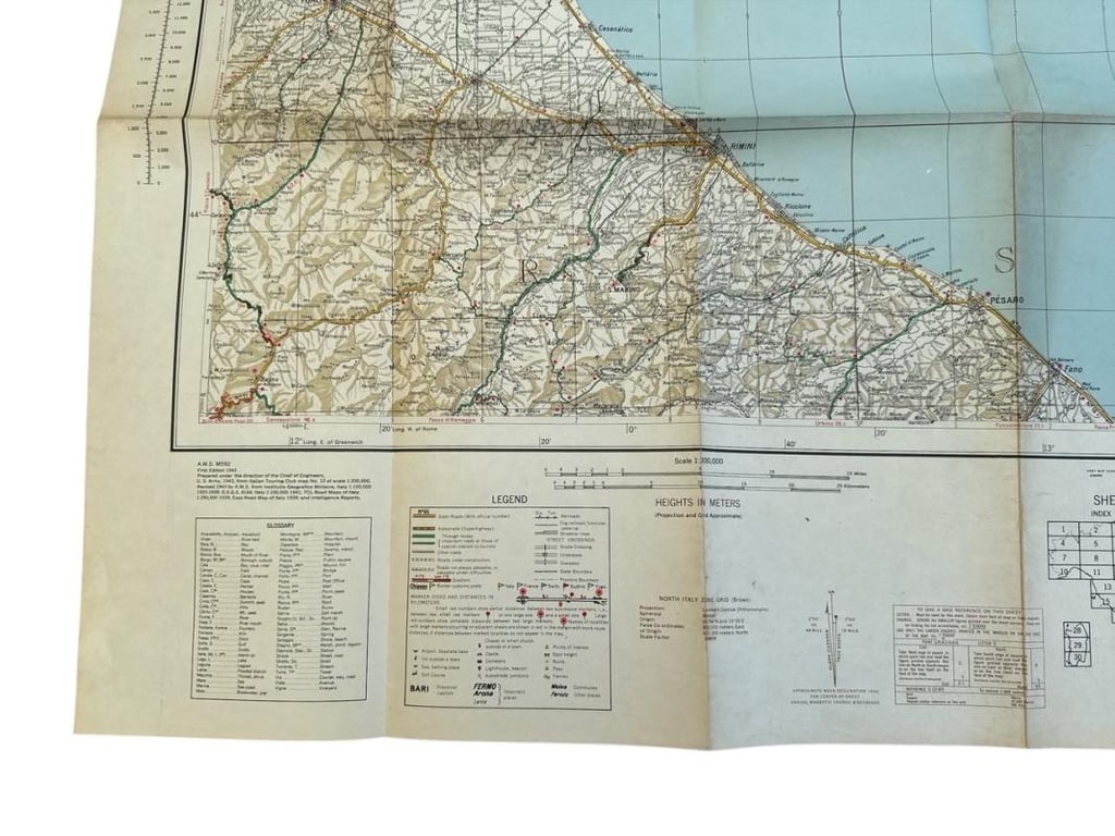 US WWII Road Map for the Italian Campaign ( Sheet nr 12 )