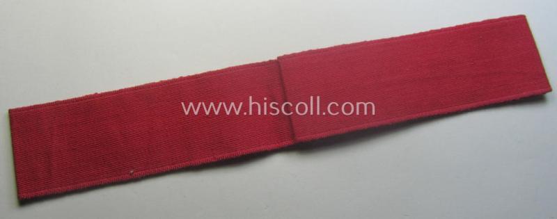 Never before seen - and unidentified! - bright-pink-toned and neatly 'BeVo'-woven, TR-period cuff-title (ie. 'Ärmelstreifen') depicting the greyish-silver-toned text: 'Techn. Dienst'