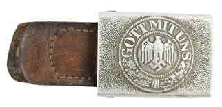 German WH Beltbuckle with leather tab 'St. Merkl'