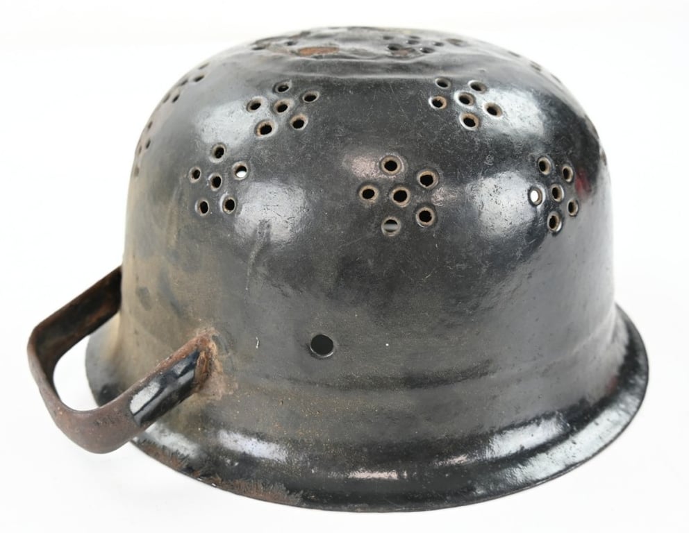 German Enamel Colander made of German M42 Helmet