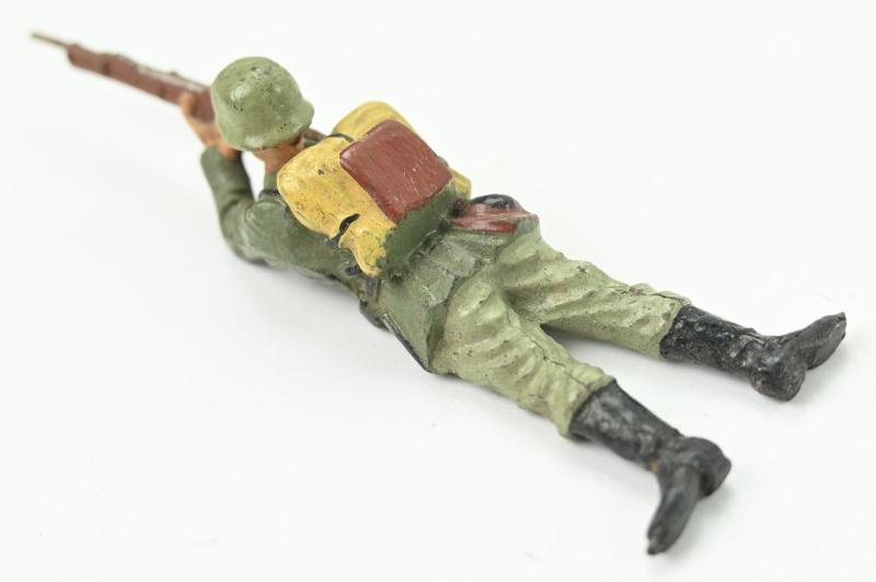 German Elastolin Toy figure 'Laying Infantry Man'