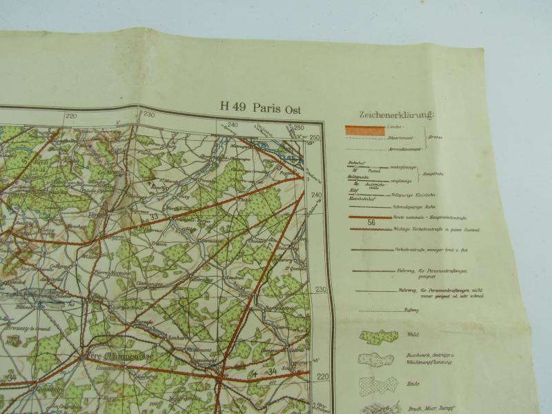 Deutsche Heereskarte Sonderausgabe 1.3 1940 Paris East