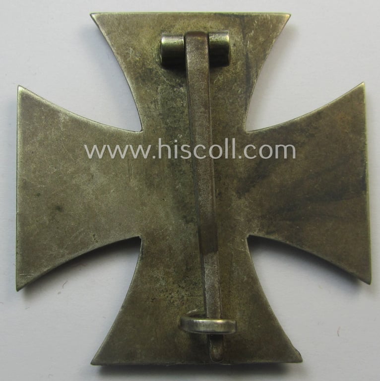 Early-period, 'Eisernes Kreuz 1. Klasse' (ie. Iron Cross 1st class) being an early-pattern (and non-maker-marked) example by the: 'Wilh. Deumer'-company that comes as issued and recently found