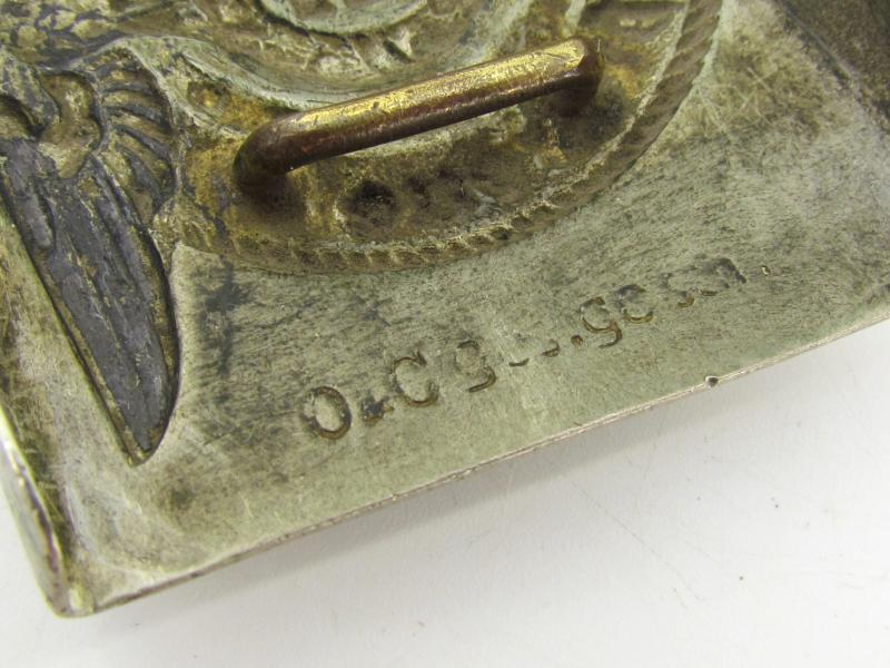 Early Waffen-SS belt buckle in nickel silver by Overhoff (O&C ges. gesch.)