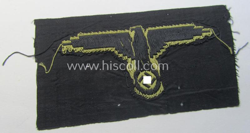 Mid- (ie. later-war-) pattern, 'SS' (ie. 'Waffen-SS') so-called: 'BeVo'-woven, enlisted-mens'- (ie. NCO-pattern) tropical-styled arm-eagle (ie. 'Tropen-Ärmeladler für Mannschaften u. Unterführer der Waffen-SS')