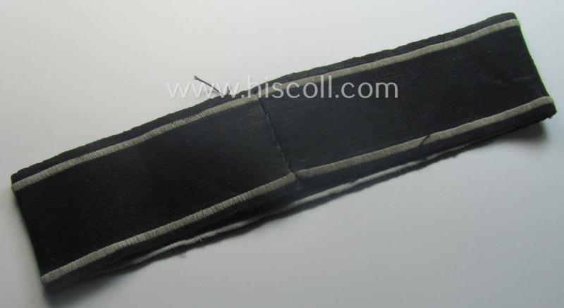 Truly used and carefully tunic-removed, TeNo-cuff-title (ie. 'Ärmelstreifen') entitled: 'Technische Nothilfe' (= 'TeNo'), being an example as was woven in the neat 'BeVo'-weave pattern