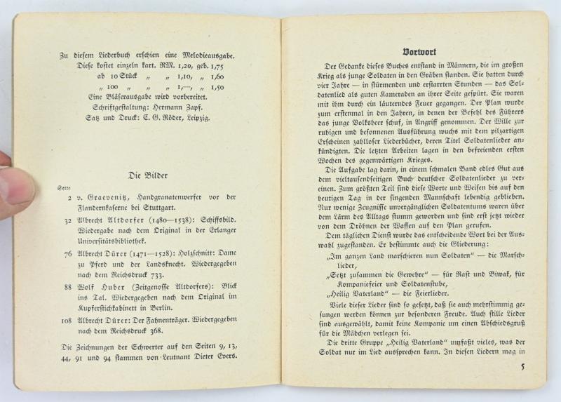 German WH Songbook 'Morgen Marschieren Wir'