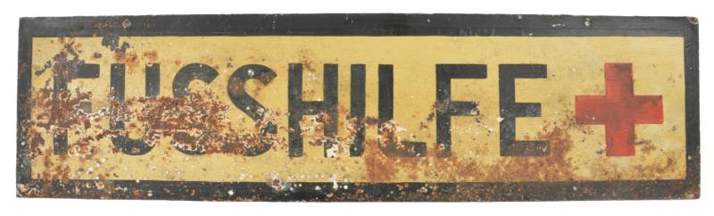 German Third Reich Red Cross sign 'Fusshilfe'