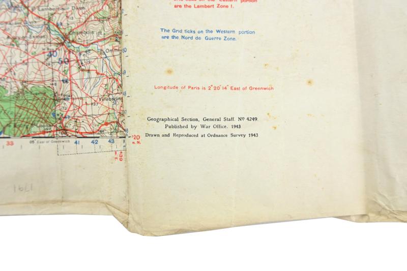 British WW2 Officer Mapcase 'Caen Normandy'