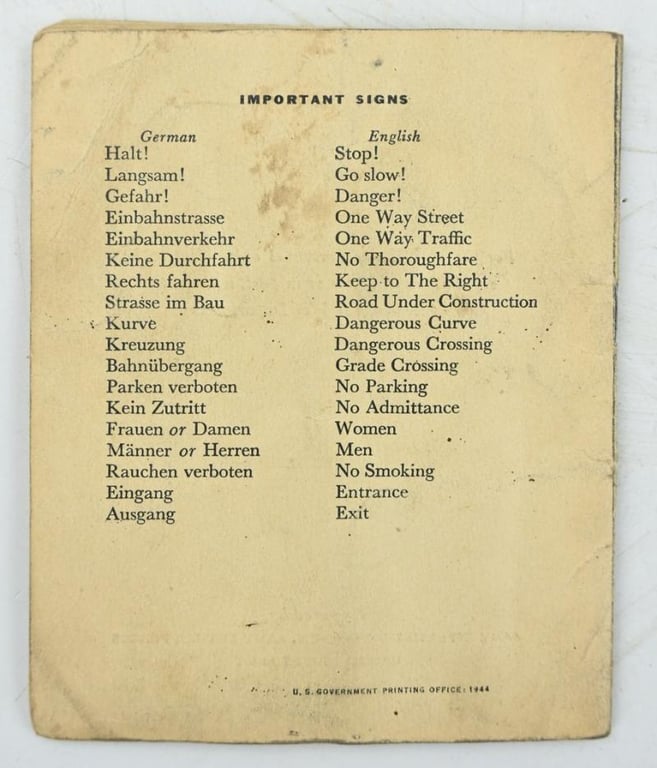 US WW2 Pocketguide to Germany
