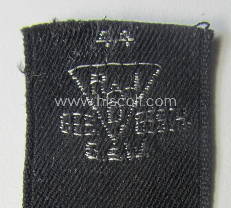 RAD (ie. 'Reichsarbeitsdienst') officers'-pattern, commemorative cuff-title (ie. 'Dienstärmelstreifen für Offiziere') depicting the text: 'Emsland' (as was intended for commissioned-staff working on the various 'Westwall'-fortifications)