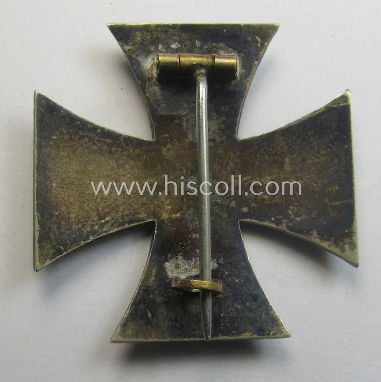 WWI-period 'Eisernes Kreuz 1. Klasse' being a truly converse-shaped and/or genuine silver-based example that is void of a makers'-designation