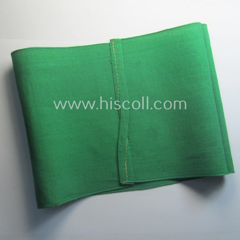 Wehrmacht-related, bright-green-coloured and/or linnen-based armband entitled: 'Feldgendarmerie' (as was specifically intended for usage by the staff of the notorious: 'Feldgendarmerie-Truppen')