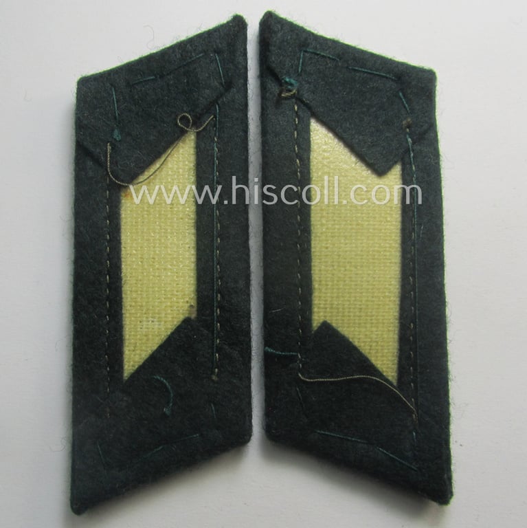 Fully matching pair of pre- (ie. early-war-) period WH (Heeres) 'M36' (ie. 'M40'-) type collar-patches (ie. 'Einheitskragenspiegel') as piped in white-coloured branchcolour as intended for usage by a: 'Soldat der Infanterie-Trpn.'