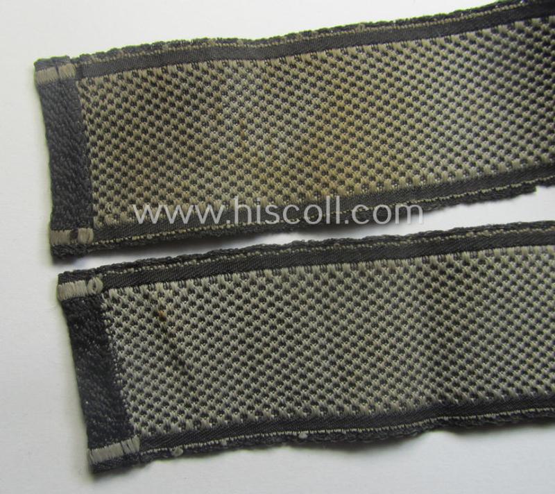 Truly used- and/or worn, Waffen-SS 1943/44-pattern cuff-title (ie. 'Ärmelstreifen') as executed in typical 'BeVo'-weave-pattern as was intended for a member within the: 17. SS-Pz-Gren.-Division 'Götz von Berlichingen'
