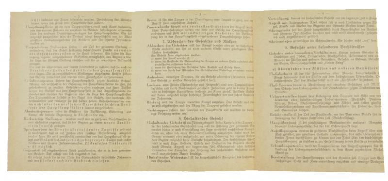 German WH Infantry Training Instruction Card