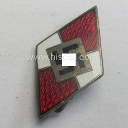 HJ (ie. 'Hitlerjugend') enamelled lapel-pin (ie.: 'Raute') with...
