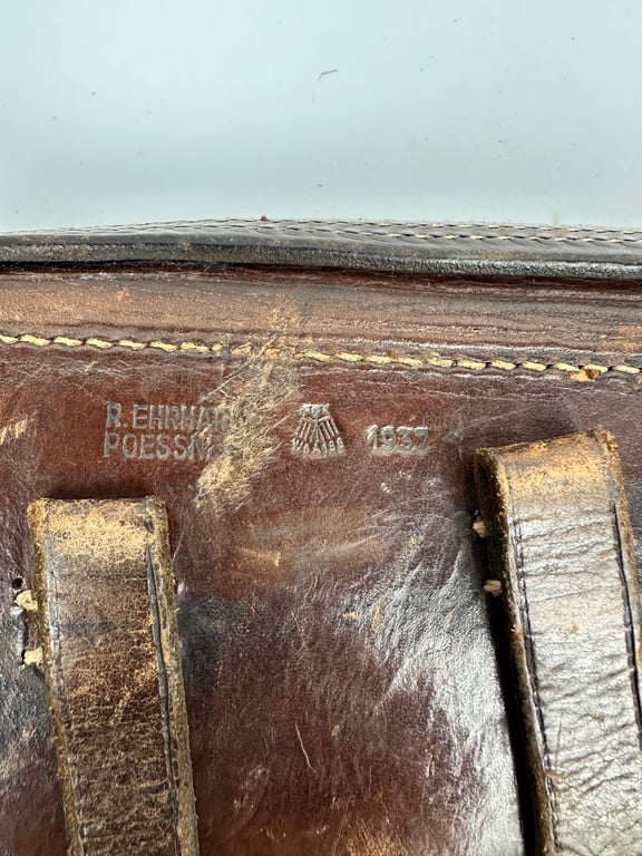 Nice brown early p08 holster Maker R.Ehrhardt Poessneck 1937