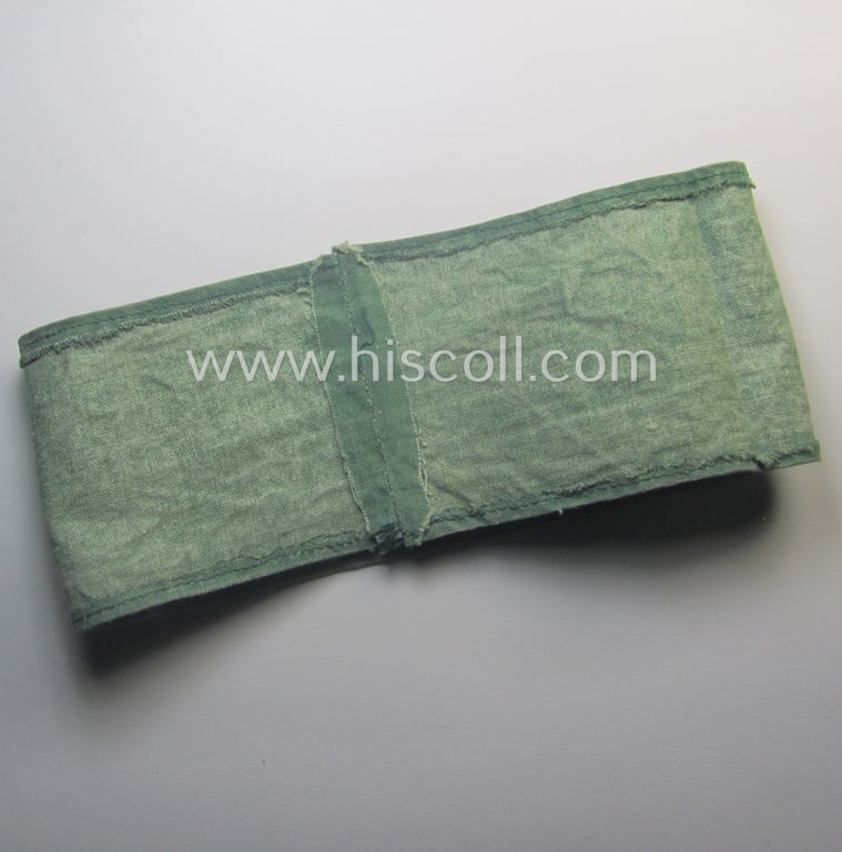 Clearly used - and most certainly not that often seen! - 'Reichsluftschutzbund' (ie. 'RLB'-) related service-armband (ie. 'Armbinde') being of the 'entirely printed'-type showing the text: 'Luftschutz'