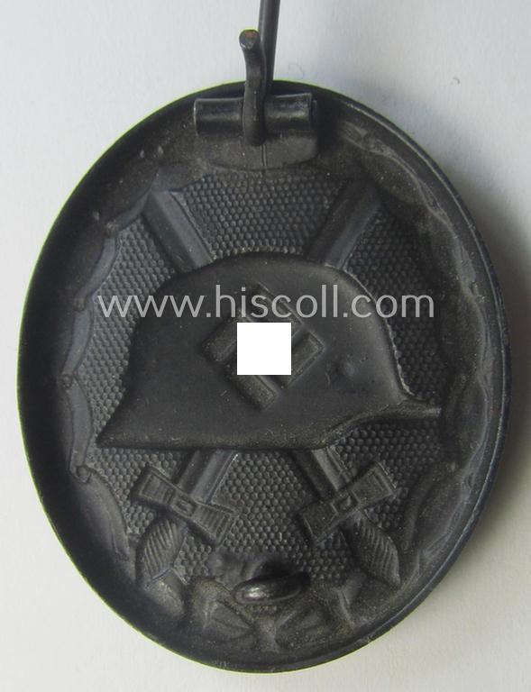 Hardly used- nor worn, black-class wound-badge (or: 'Verwundeten-Abzeichen in Schwarz') being a typical magnetic and/or non-maker-marked example