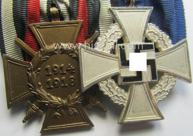 'Orden- o. Doppelspange' depicting a: 'Kriegsteilnehmerkreuz mit Schwn.') and a: 'Treuedienst Ehrenzeichen der 2. Kl.'