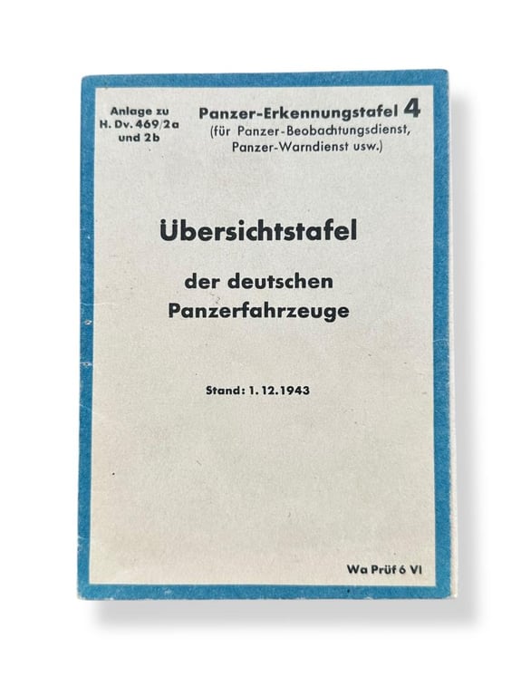 Recognition cards 'Panzer-Erkennungstafel'