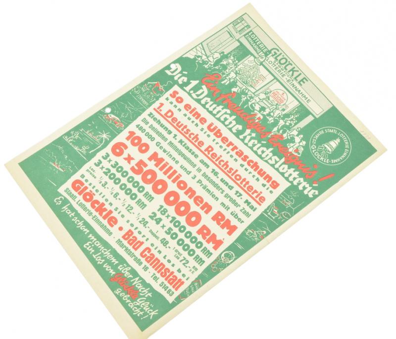 German Third Reich Lotterie Flyer