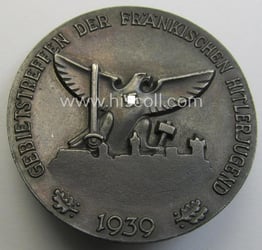 Commemorative silver-toned 'HJ'- (ie. 'Hitlerjugend'-) related 'tinnie' being...