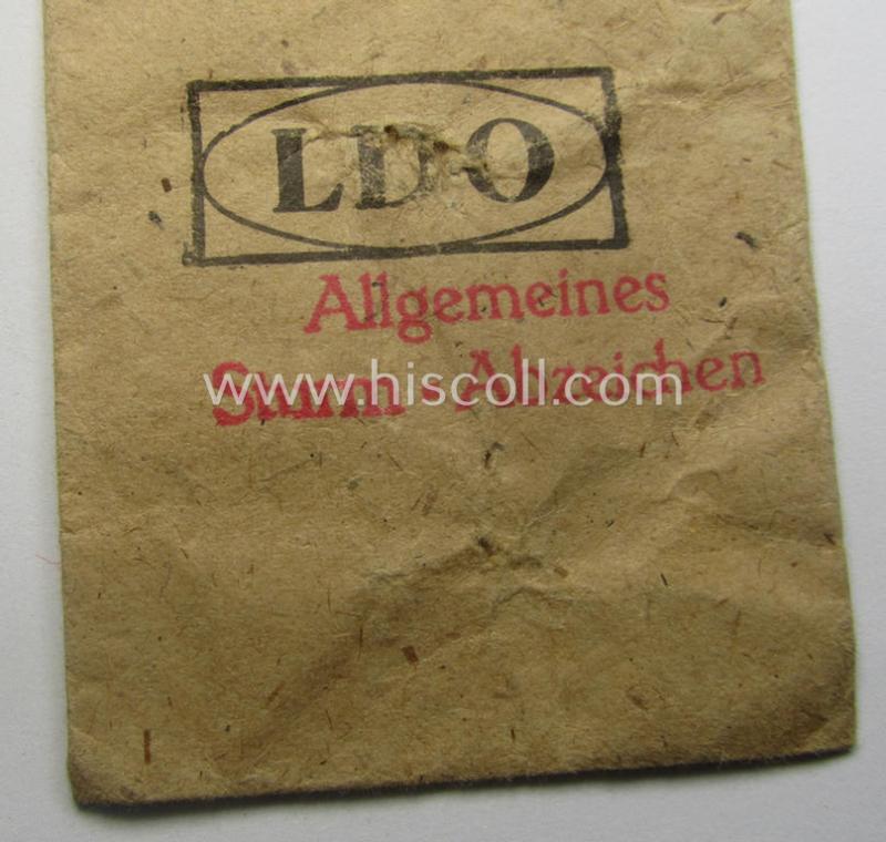WH (Heeres- ie. Waffen-SS), typical 'Zellstoff'-based (albeit non-maker-marked!) 'LDO'-styled medal-pouch as was intended for an: 'Allgemeines Sturm-Abzeichen' (or: general assault-badge or GAB)