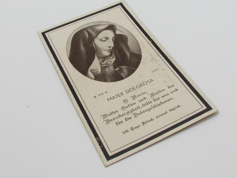 Wehrmacht ( Gebirgsjäger ) Death Card