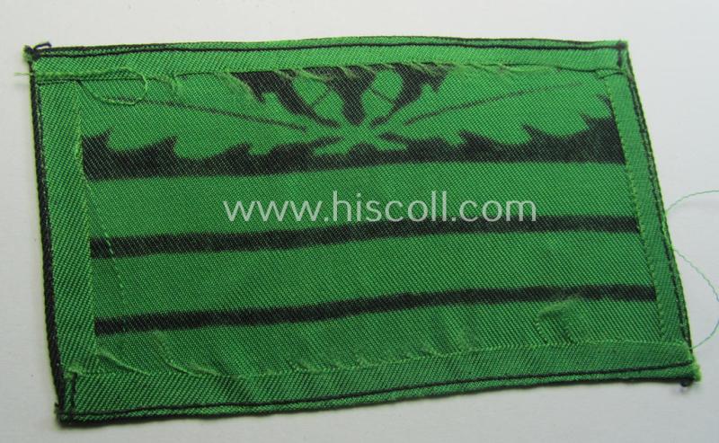 Attractive - clearly used albeit regrettably single! - officers'-pattern, WH (Heeres o. Waffen-SS) rank-insignia-bar (for usage on the camouflaged-uniforms) as used by an officer holding the rank of: 'Hauptmann' (ie.: 'SS Hauptsturmführer')