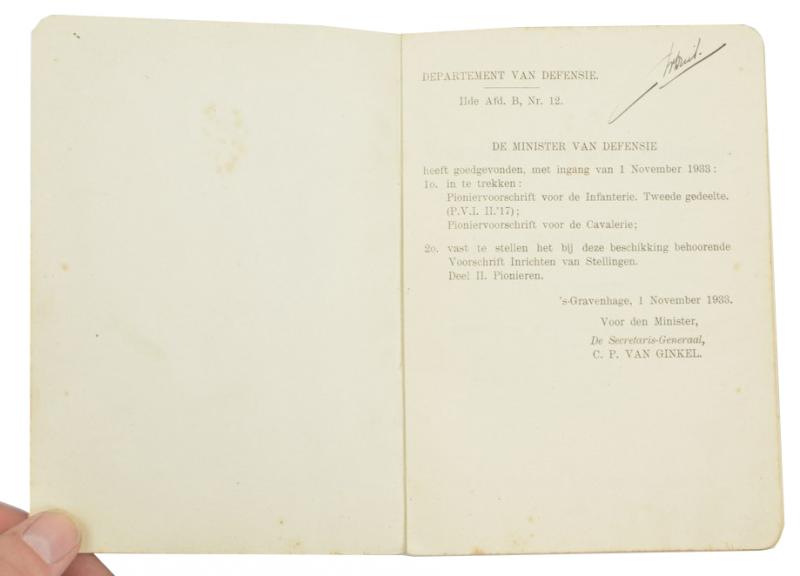 Dutch Manual 1935 Pionieren