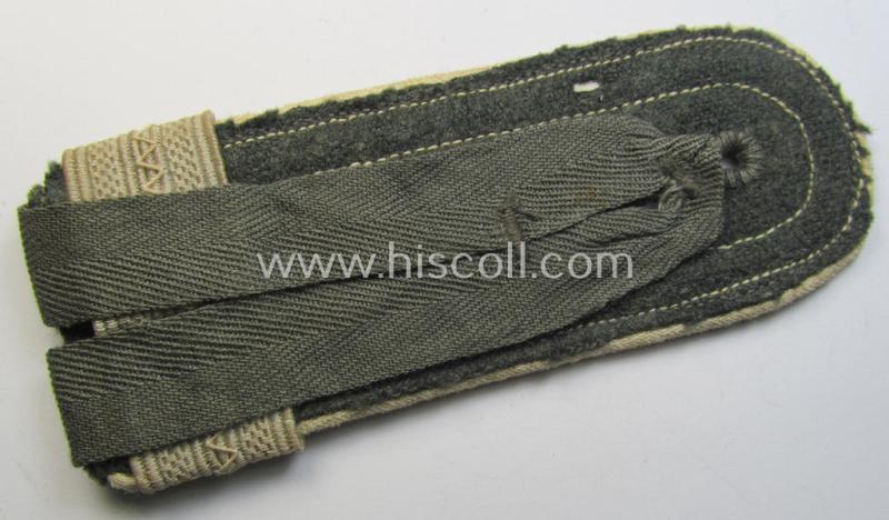 Attractive - albeit regrettably single! - later-war-period- (ie. 'M44 o. M45'-pattern-) WH (Heeres) NCO-type shoulderstrap as was intended for usage by an: 'Unteroffizier u. Offiziers-Anwärter eines Infanterie-Regiments'