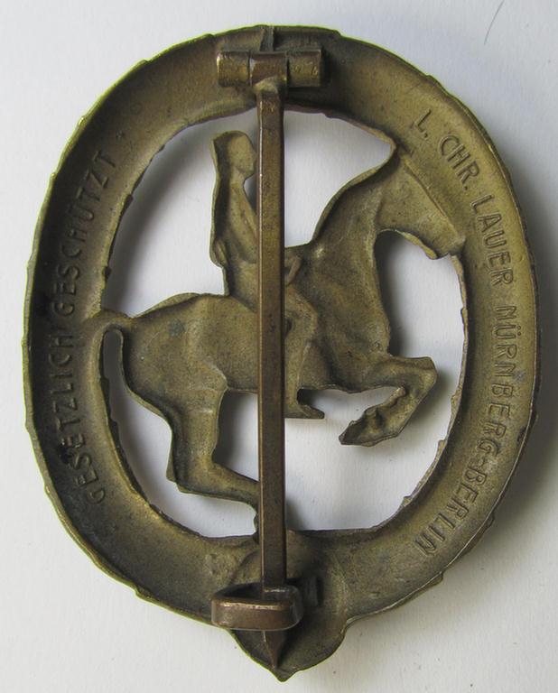 Attractive - and actually fairly scarcely encountered! - so-called: 'Deutsches Reiterabzeichen der 3. Klasse (ie. 'in Bronze') being a maker- (ie. 'L.Chr. Lauer'-) marked example that comes in a moderately worn condition