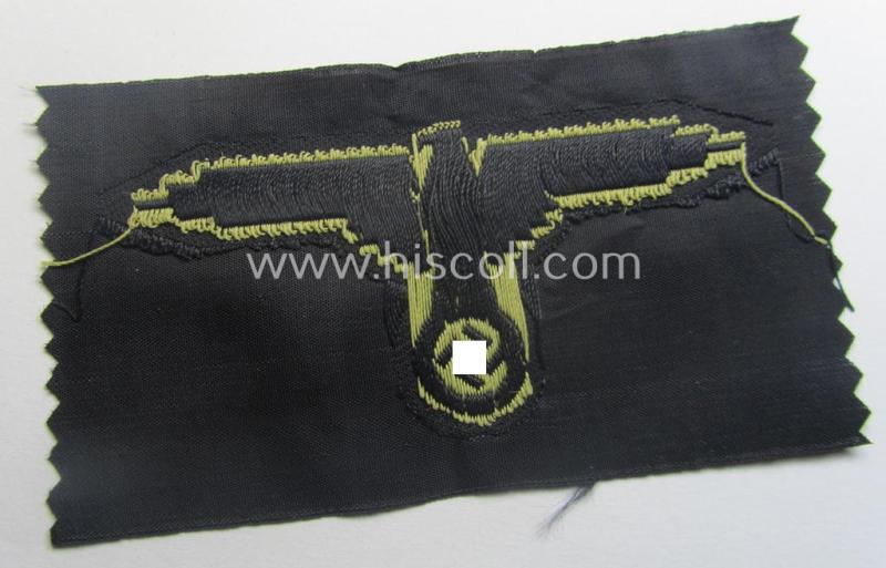 'SS' (ie. 'Waffen-SS') 'BeVo'-woven, EM- (ie. NCO-pattern) tropical-styled arm-eagle (ie. 'Tropen-Ärmeladler für Mannschaften u. Unterführer der Waffen-SS')