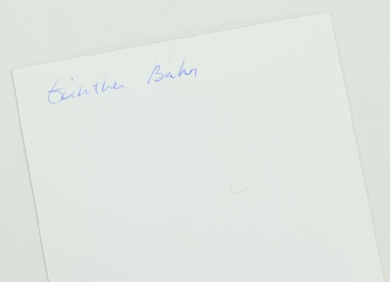 Signature of Luftwaffe KC Recipient 'Günther Bahr'