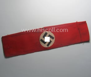 Truly worn, thin-shaped, 'N.S.D.A.P.'-related armband (ie. 'Armbinde') being...