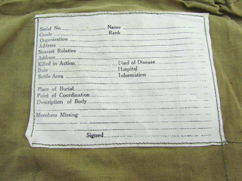US WWII personal effects bag